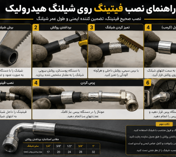 راهنمای نصب فیتینگ روی شیلنگ هیدرولیک