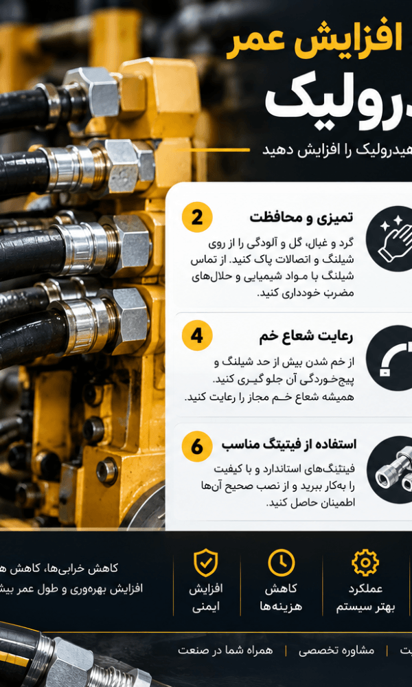 راهنمای نگهداری و افزایش عمر شیلنگ هیدرولیک