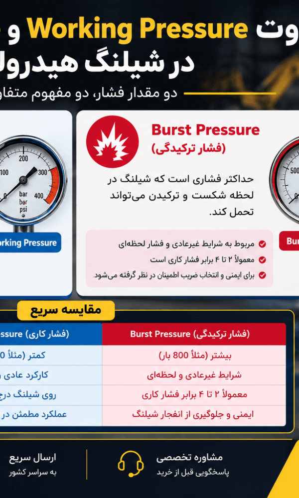 تفاوت Working Pressure و Burst Pressure در شیلنگ هیدرولیک