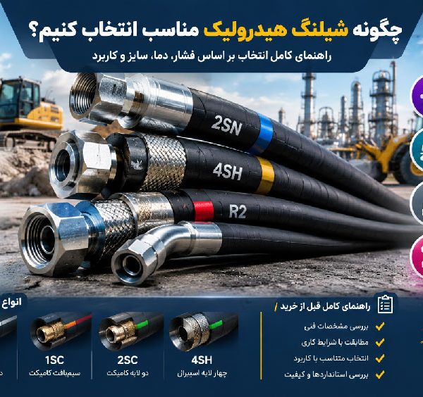 علت داغ شدن شیلنگ هیدرولیک؛ انتخاب شیلنگ بر اساس سایز، فشار و دما